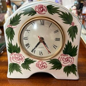 Vintage Quartz Ceramic Desk Clock Mantel Clock